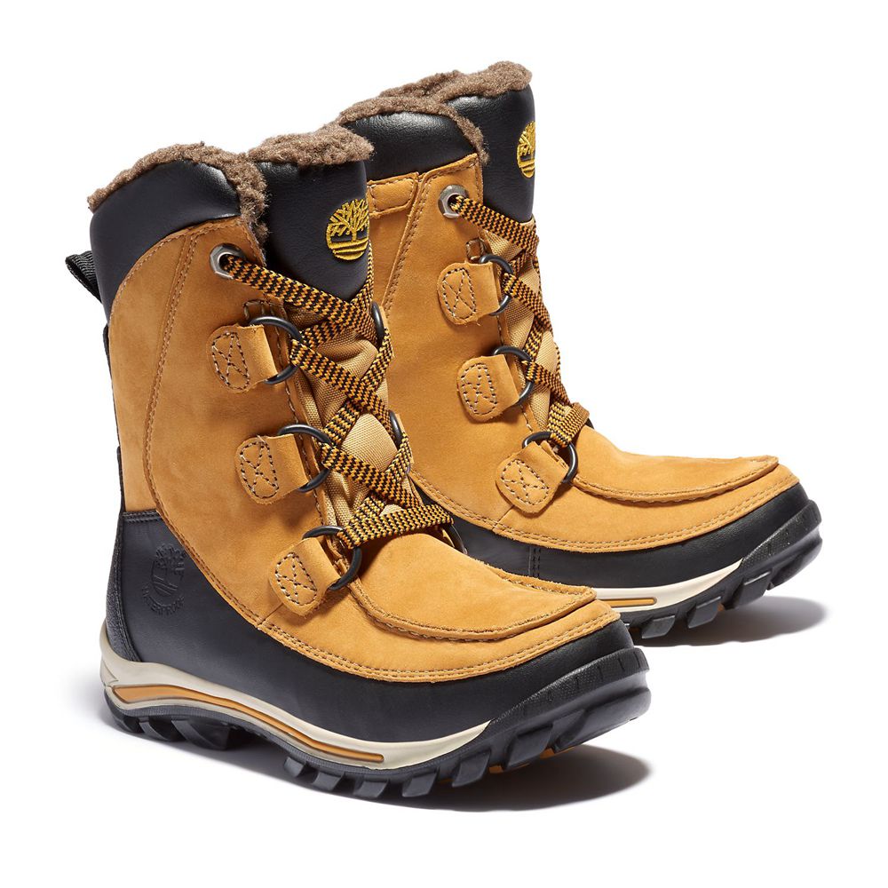 Bota Neve Crianças - Timberland Junior Chillberg Impermeavel - ELYFD7603 - Marrom/Pretas